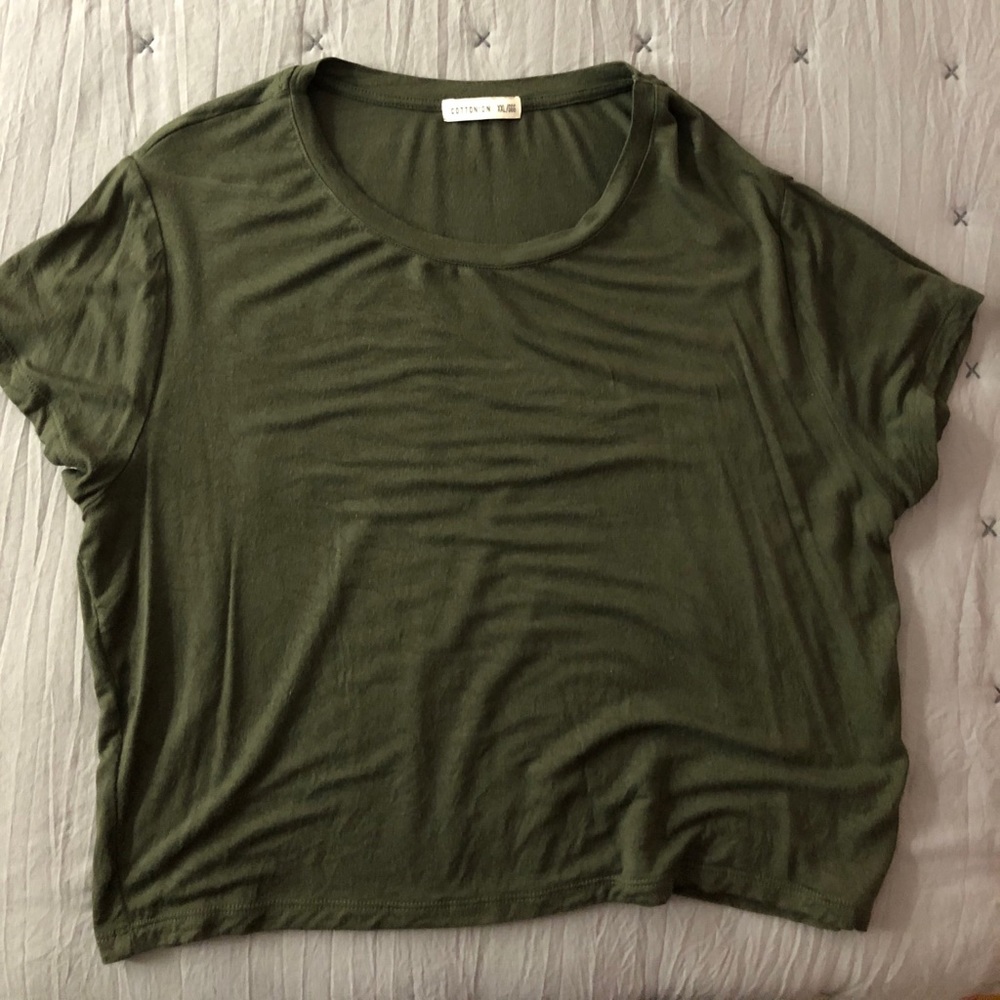 Olive green cropped t-shirt